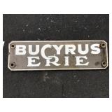 Porcelain Bucyrus Erie Single Sided Sign
