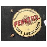 Early Pennzoil Double Sided Lollipop Curb Sign