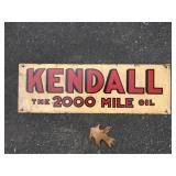 Metal Kendall "The 2000 Mile Oil" Sign