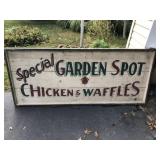 Excellent Garden Spot Chicken & Waffles Wood Sign