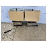 (2) Composition Faux Wood Table Lamps