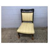Vtg. Upholstered Mahogany Framed Chair