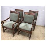 Set of 4 Mahogany framed Arm Chairs