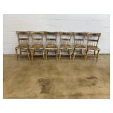 (6) Antique Paint Decor. Side Chairs