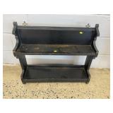 Vtg. Wooden Hanging 2-tier Shelf