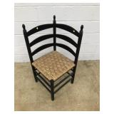 Vtg. Rush Seat Corner Chair