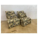 (2) Floral Upholstered Side Chairs
