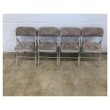(4) Upholstered Metal Folding Chairs