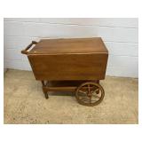 Wooden Rolling Tea Cart