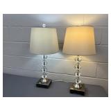 (2) Glass & Chrome Table Lamps