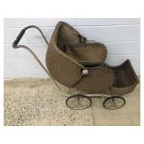 Vtg. Wicker Baby Buggy