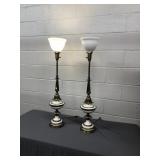 (2) Decorative Metal & Brass Table Lamps