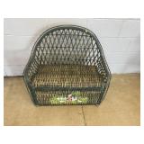 Rattan Vtg. Painted Bench