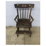 Vtg. Paint Decor. High Chair