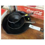 (3) Imported Cast Iron Frying Pans
