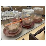 3 Glass Chicken Feeders