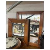 (2) Wood Framed Mirrors