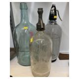 (2) Seltzer Bottles with Recovered Bottle