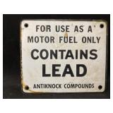 Enameled Porcelain Fuel Sign