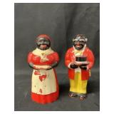 (2) Vintage Plastic Figural Form Shakers