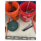 (2) Buckets of Hardware, Stone Chisel, etc.