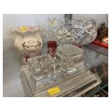 Waterford Crystal Bowl, Inkwell, Belleek Chinaware
