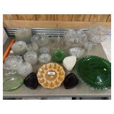 Clear Glass, Green Glass & Egg Plates, Fostoria