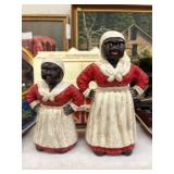 (2) Cast Iron Figural Form Still Banks