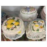 (3) Franklin Mint Porcelain Food Molds