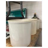 (2) Stoneware Crocks with Storage Jug