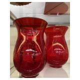 (2) Art Glass Vases
