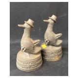 (2) Rainy Day Cast Metal Still Banks