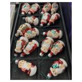 Contemporary Mercury Glass Santa Ornaments