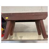 Red Painted Wooden Foot Stool