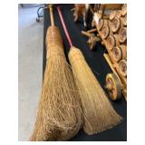 (2) Handcrafted Brooms