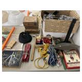 Cigar Boxes, Train Track, Hatchet, Scissors