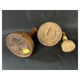 (3) Wooden Butter Prints