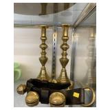 Brass Candlesticks with Sleigh Bells