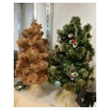 (2) Vintage Lighted Christmas Trees
