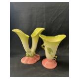 (2) Hull Woodland Pattern Vases