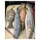 (4) Carved Wood Fish