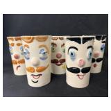 Set of 5 Pfaltzgraff Muggsy Handleless Mugs
