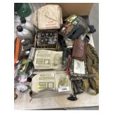 Vtg. Rifle Cleaning Oil, Gas Mask, Canteens, etc.