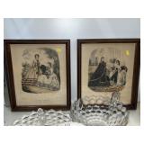 (2) Framed French Fashion Prints