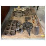 Wooden Cutting Board & Kitchen Utensil Display