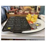 Enameled Tray, Serving Spoons and Shakers