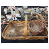 Split Oak and Wicker Wooden Baskets