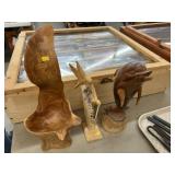 (3) Unsigned Wood Carvings