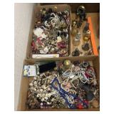 2 Boxes of Costume Jewelry, Collectibles