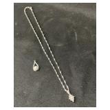 14K Necklace (16") with 2 Pendants
